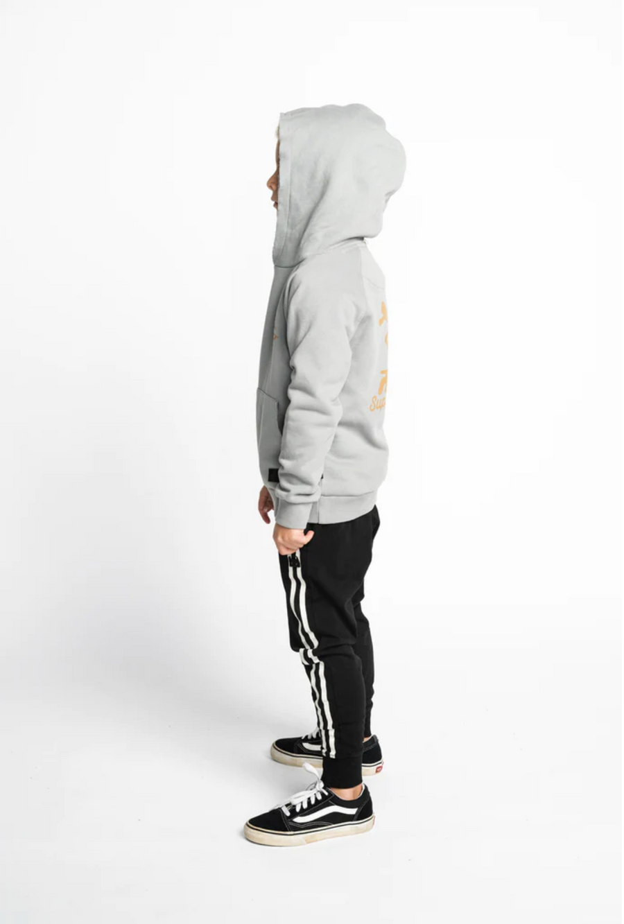 CHEST HIGH HOODY WASHED CHARCOAL-Mnstr Kids